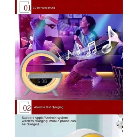 3-in-1 Wireless Charging Desk Lamp Speaker Alarm Clock