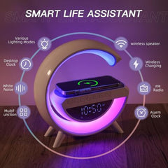 3-in-1 Wireless Charging Desk Lamp Speaker Alarm Clock